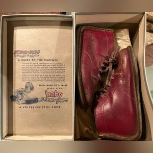 Vintage 1950's THE ORIGINAL JUMPING-JACKS Leather Baby Toddler Shoes in Box